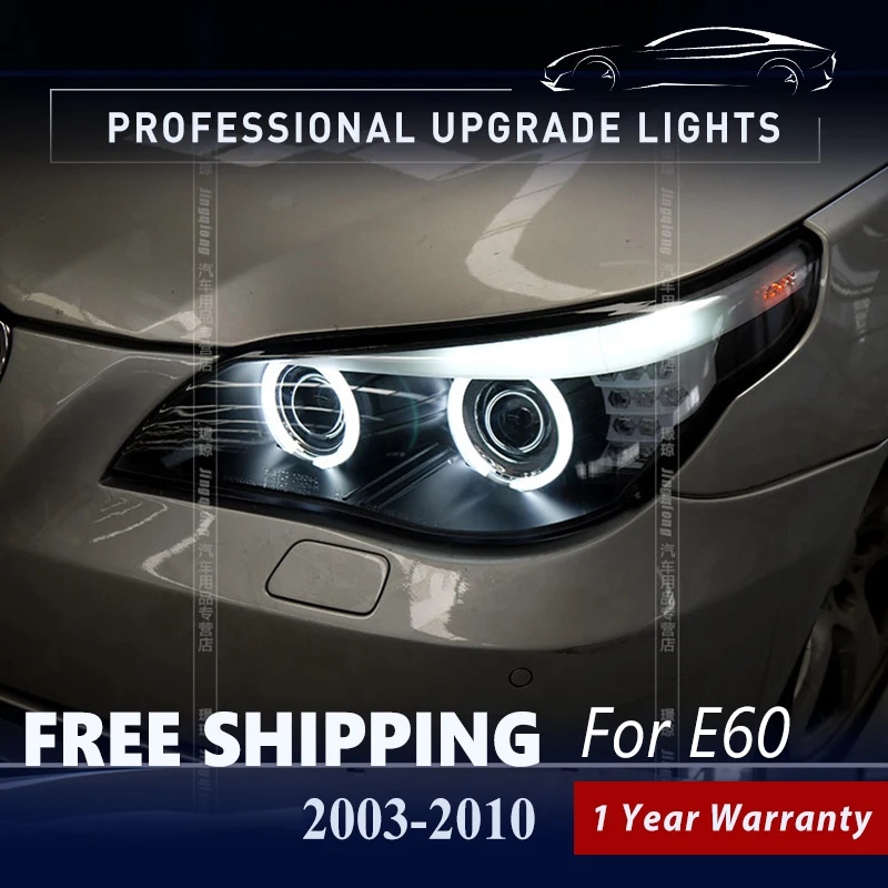 

Head Lamp for BMW E60 Headlights 2003-2009 523i 530i Angel Eye LED Headlight DRL Hid Bi Xenon Auto Accessories