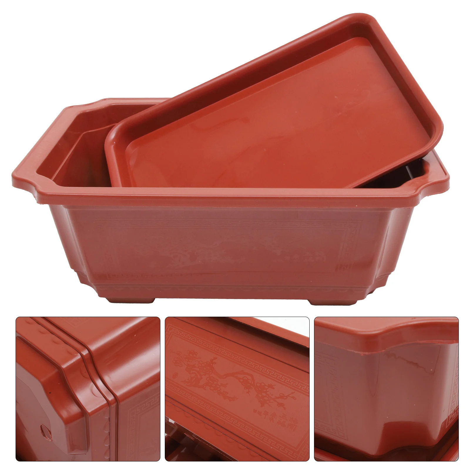 

Bonsai Training Pots Drainage Tray Plastic Bonsai Plants Growing Pot Large Flower Pot Planter Garden Yard Office Living