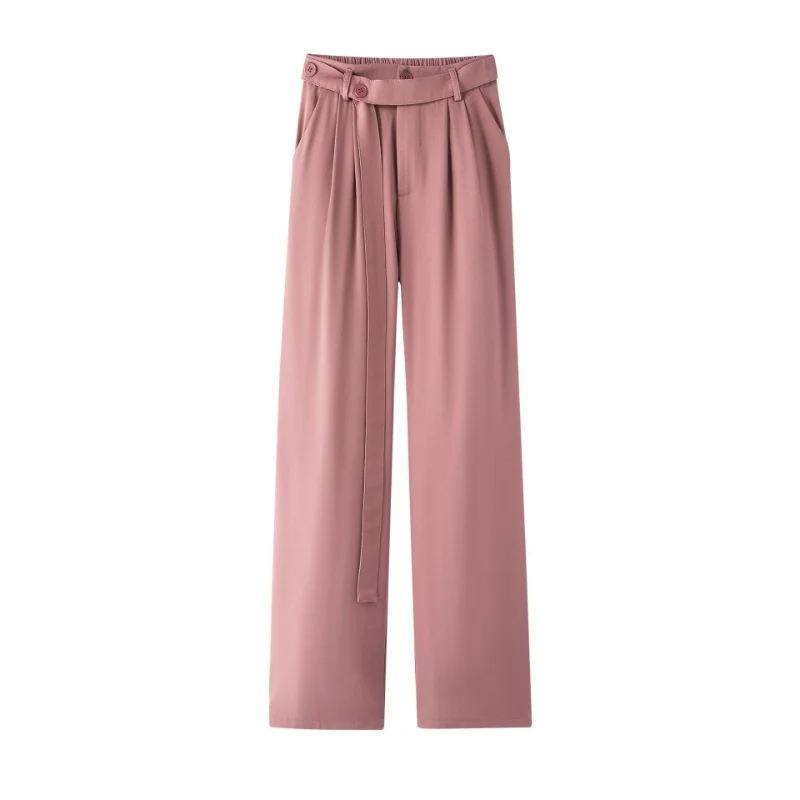 High Waist Suit Pants Women's Summer Thin Draping Narrow Wide-Leg Pants Woman Design Lace-up Baggy Straight Trousers Women
High Waist Suit Pants Women's Summer Thin Draping Narrow Wide-Leg Pants Woman Design Lace-up Baggy Straight Trousers Women