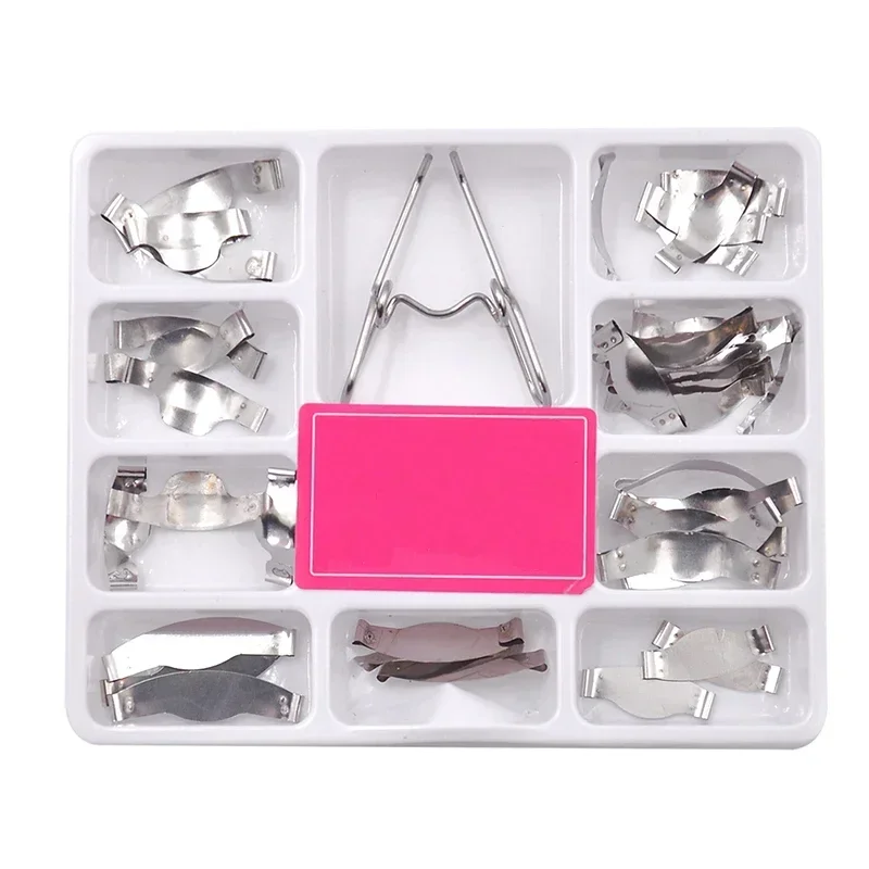 Dental Matrix with Springclip No.1.330 No.1.398 Sectional Contoured Metal Matrices Full kit for Teeth Replacement Dentsit Tools
Dental Matrix with Springclip No.1.330 No.1.398 Sectional Contoured Metal Matrices Full kit for Teeth Replacement Dentsit Tools