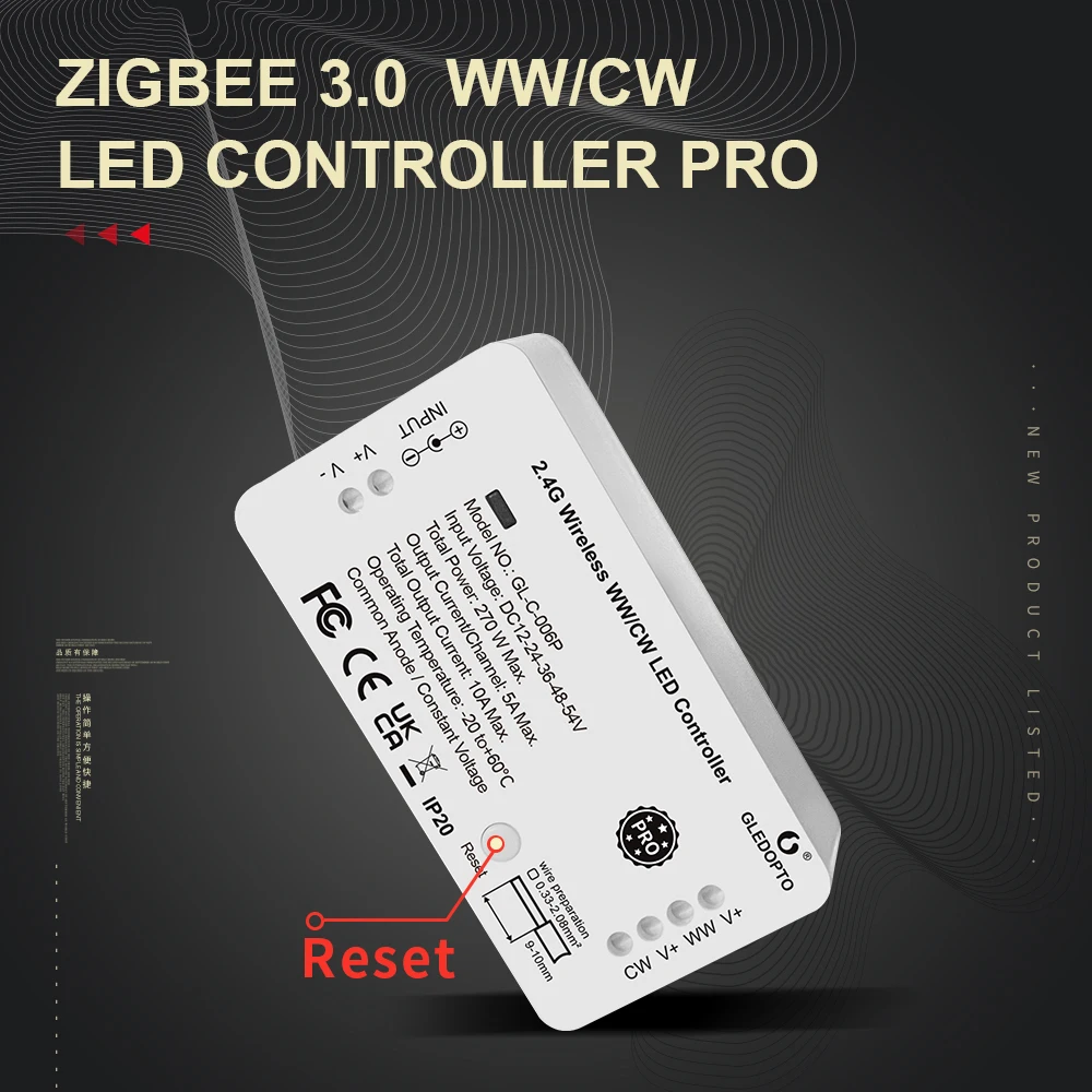 GLEDOPTO Zigbee 3.0 Reset Function Smart LED Strip Controller WWCW Pro Work with Tuya SmartThings App Alexa RF Remote Control
GLEDOPTO Zigbee 3.0 Reset Function Smart LED Strip Controller WWCW Pro Work with Tuya SmartThings App Alexa RF Remote Control
