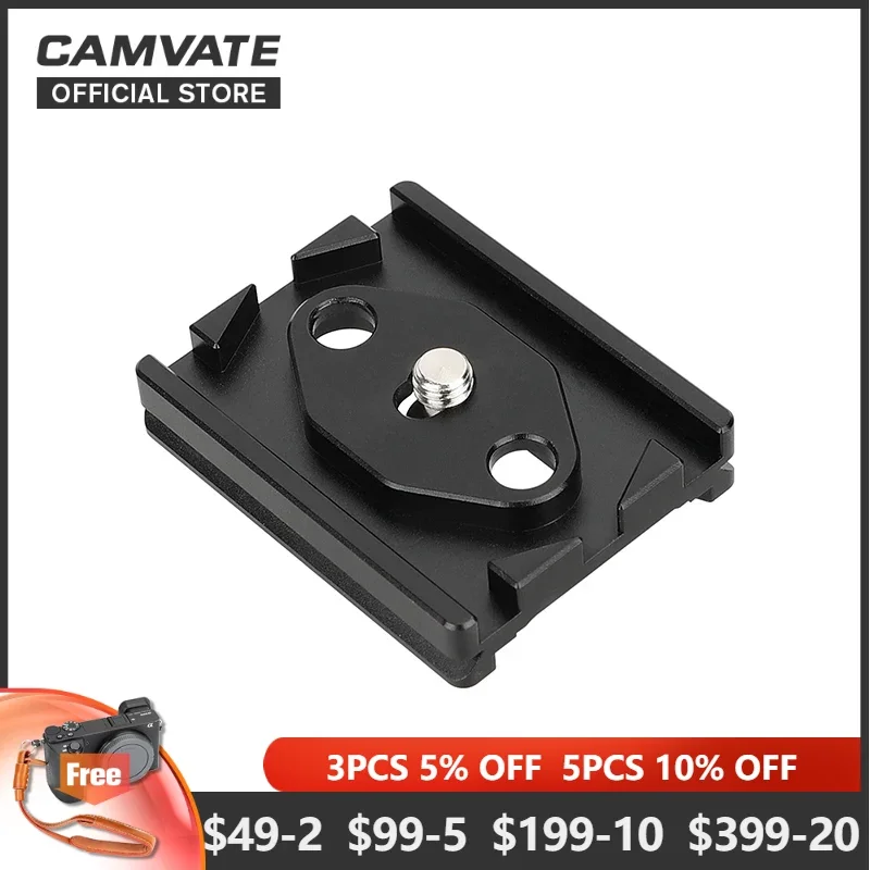 

CAMVATE Arca-Type Quick Release Plate with Tether Cable Clamp for Camera Tripod Ball Head Arca Clamp USB FireWire Cable Fixed