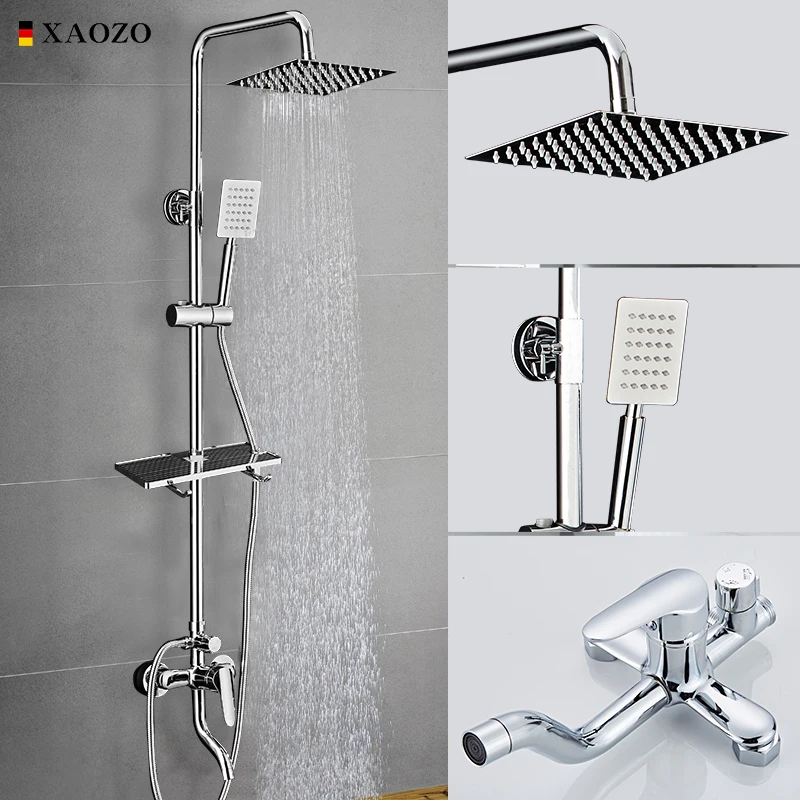 

Bathroom Shower Set SPA Shower Head Bath Shower Rotatable Mixer With Hand Shower Faucets Rainfall Chrome Showers Copper