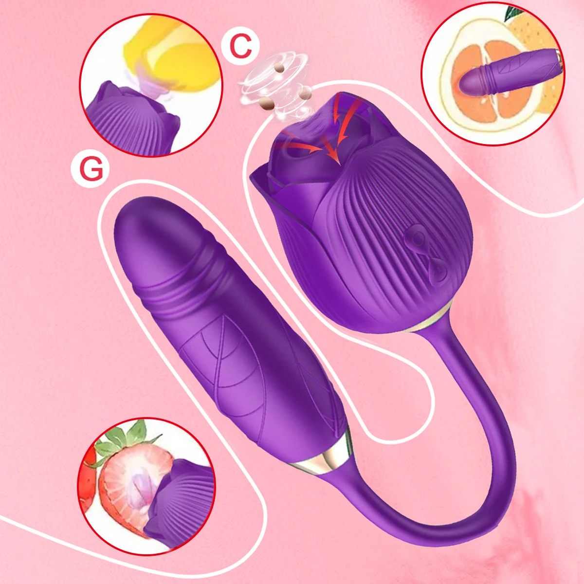 Rose Toy Sucking Licking Vibrator Female Clitoris Nipple Stimulator Vagina Massager Telescopic G-Spot Vibrating Egg for Women Ad Rose Toy Sucking Licking Vibrator Female Clitoris Nipple Stimulator Vagina Massager Telescopic G-Spot Vibrating Egg for Women Ad