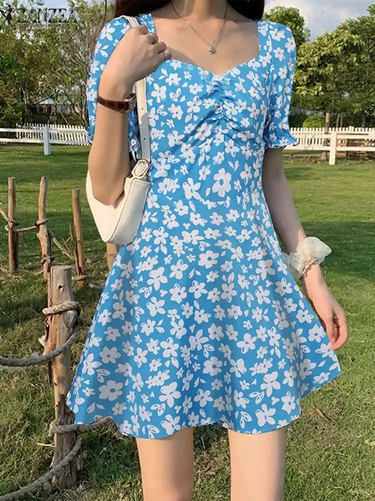 ZANZEA Korean Fashion Puff Short Sleeve Mini Dress Women Floral Print Sundress 2023 Summer Casual Robe Party Square Neck Vestido
ZANZEA Korean Fashion Puff Short Sleeve Mini Dress Women Floral Print Sundress 2023 Summer Casual Robe Party Square Neck Vestido