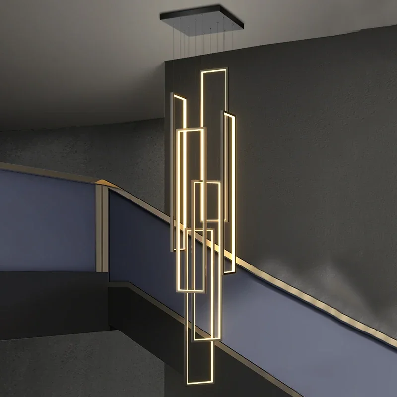 Nordic Luxury Geometric LED Chandelier Staircase Villa Duplex Creative Black Gold Hanging Lamps Attic Living Room Lighting Decor
Nordic Luxury Geometric LED Chandelier Staircase Villa Duplex Creative Black Gold Hanging Lamps Attic Living Room Lighting Decor