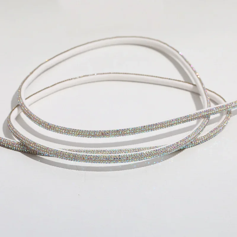 Half Round Water rhinestone Rope Half Face Water crystal Drawstring Pipe Rubber Round Pipe Sandal Shoe and Hat Material
Half Round Water rhinestone Rope Half Face Water crystal Drawstring Pipe Rubber Round Pipe Sandal Shoe and Hat Material