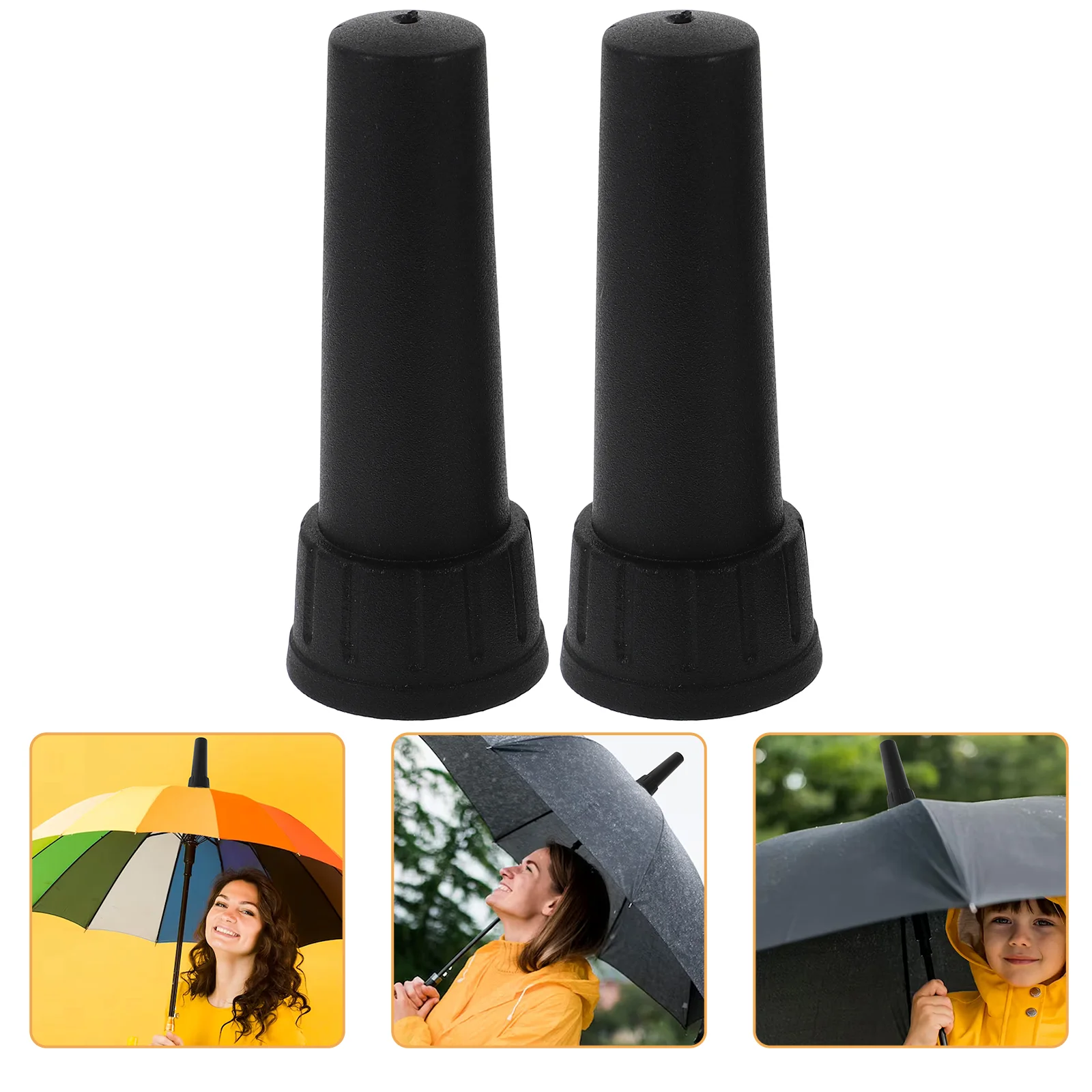 

2 Pcs Cane Umbrella Accessories Repair Major Tip Caps Tops Ends Rubber Replacement Portable Cover