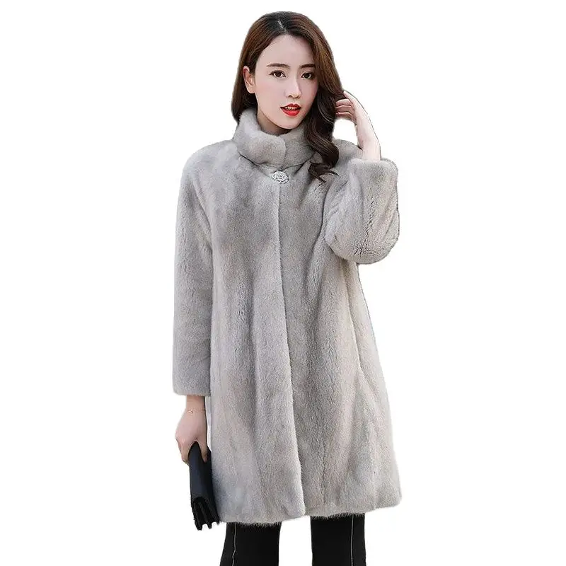Women's Fur Coats Imitate Mink Overcoat Imitate Fur Ladies Jacket High-End Mink Fleece Mid-Long Stand-Up Collar Windbreakers
Women's Fur Coats Imitate Mink Overcoat Imitate Fur Ladies Jacket High-End Mink Fleece Mid-Long Stand-Up Collar Windbreakers