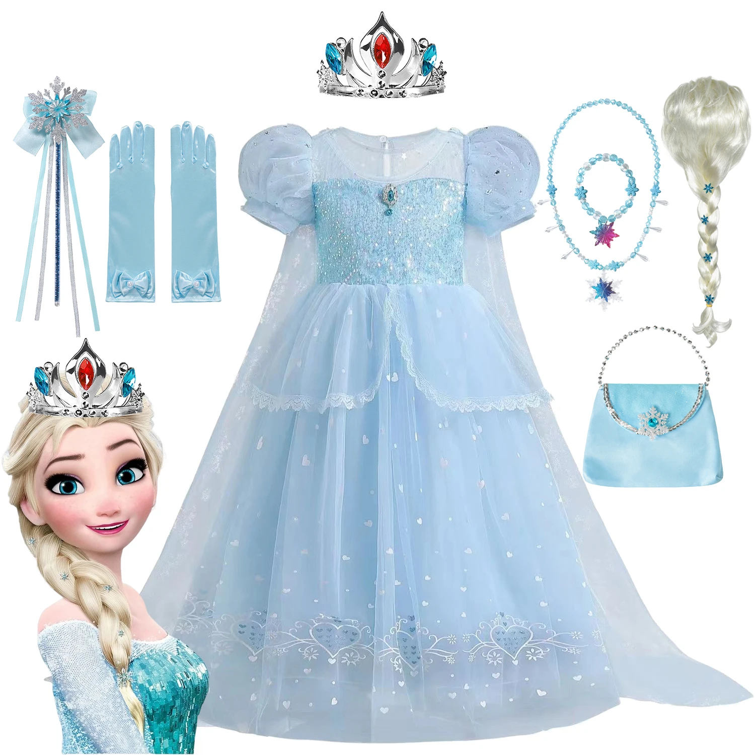 Frozen Elsa Princess Costume for Girls Halloween Carnival Party Dress Up Kids Birthday Cosplay Dress Children Vestidos 3-10Yrs
Frozen Elsa Princess Costume for Girls Halloween Carnival Party Dress Up Kids Birthday Cosplay Dress Children Vestidos 3-10Yrs