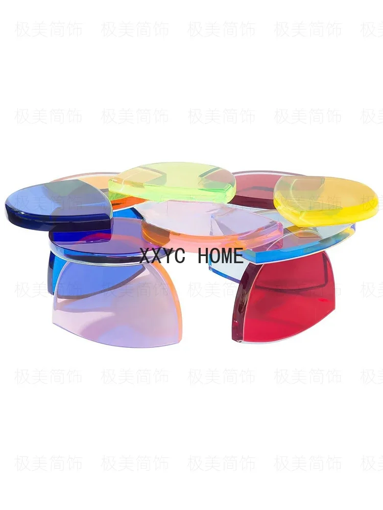 Modern Colorful Acrylic Transparent Coffee Table Minimalist High-Grade Artistic Stitching Designer Petal Coffee Table furniture
Modern Colorful Acrylic Transparent Coffee Table Minimalist High-Grade Artistic Stitching Designer Petal Coffee Table furniture