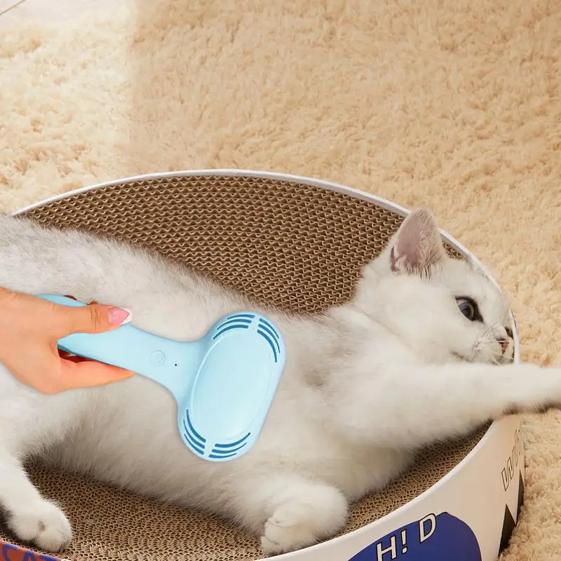 

Cat Shedding Brush Button Control USB Rechargeable Massage Comb Open Cover Design Ergonomic Handle Multi-Purpose Shedding Brush