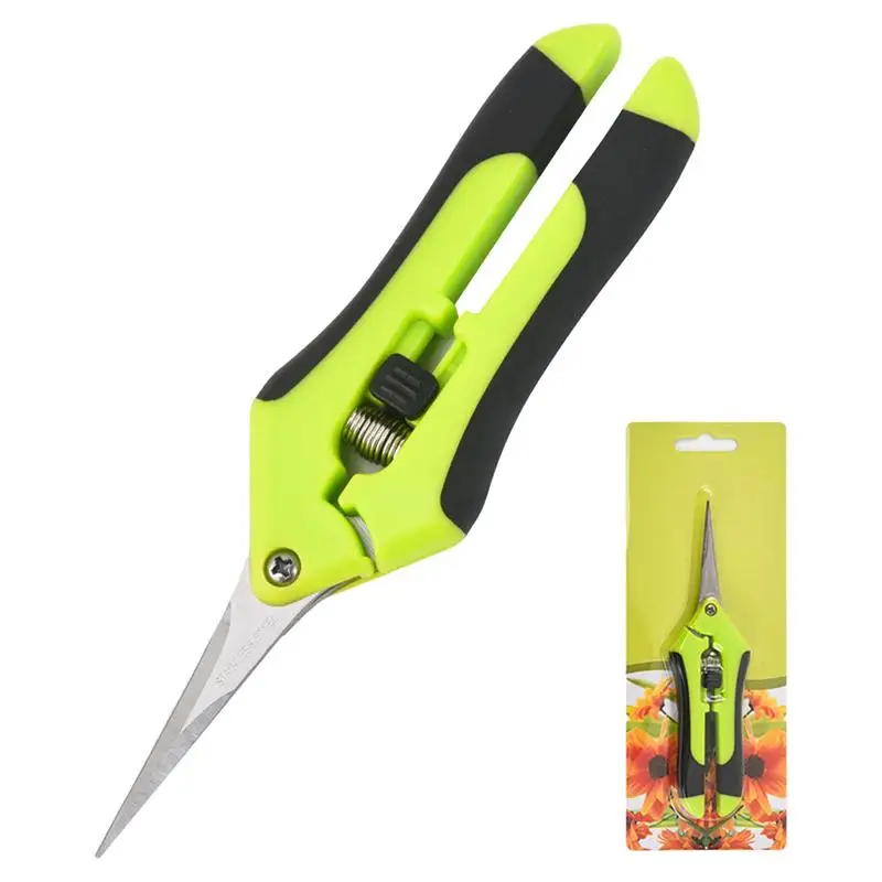 

6.5 Inch Gardening Scissors Hand Pruner Pruning Shears Trimming Scissors with Straight Elbow Stainless Steel Blades for Plant