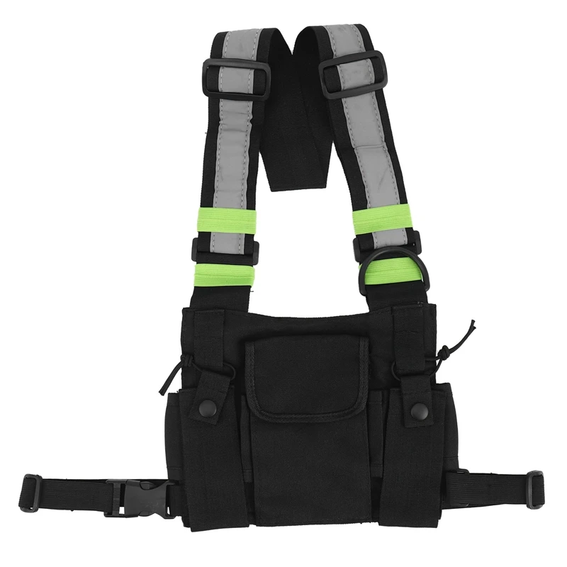 

Radios Pocket Radio Chest Harness Chest Front Pack Pouch Holster Vest Rig Carry Case For 2 Way Radio Walkie Talkie For Baofeng U