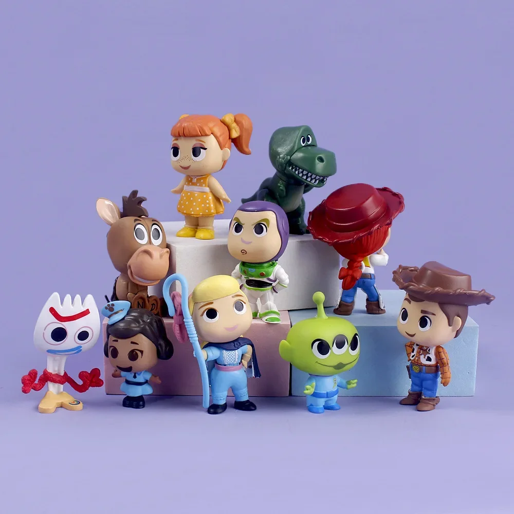 

10Pcs/Set Disney Toy Story Figure Buzz Lightyear Jessie Woody Alien Lotso Desktop Ornaments PVC Collection Doll Birthday Gift