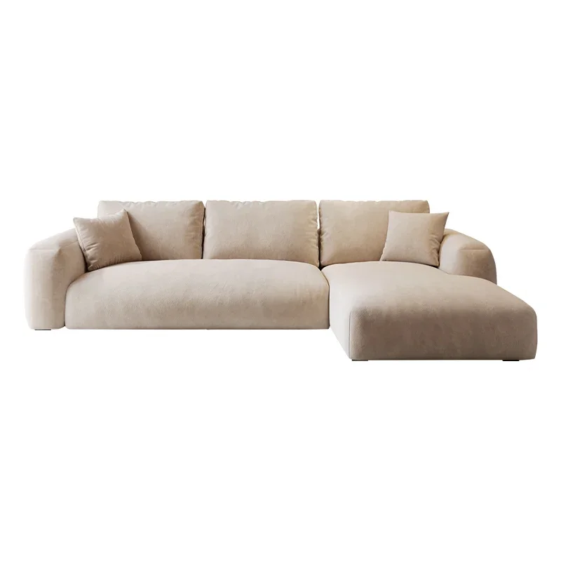 Modern minimalist living room home French cream wind milk velvet corner cat grab cloth sofa
Modern minimalist living room home French cream wind milk velvet corner cat grab cloth sofa
