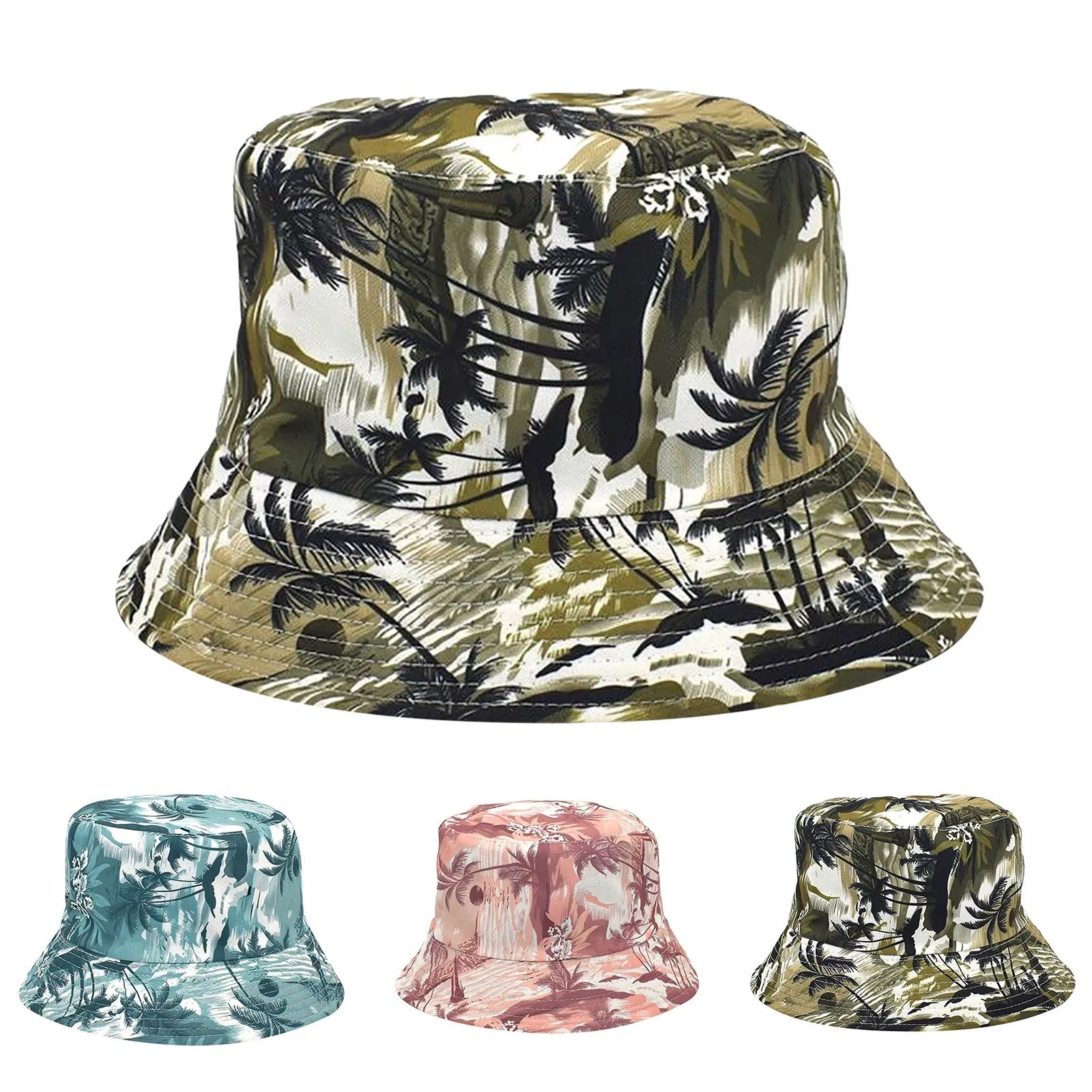 Tropical Wind Coconut Tree Print Flower Pot Hat Men's Double Wear Outdoor Sun Sunscreen Fisherman's A Hat Foldable Hat Ladies
Tropical Wind Coconut Tree Print Flower Pot Hat Men's Double Wear Outdoor Sun Sunscreen Fisherman's A Hat Foldable Hat Ladies
