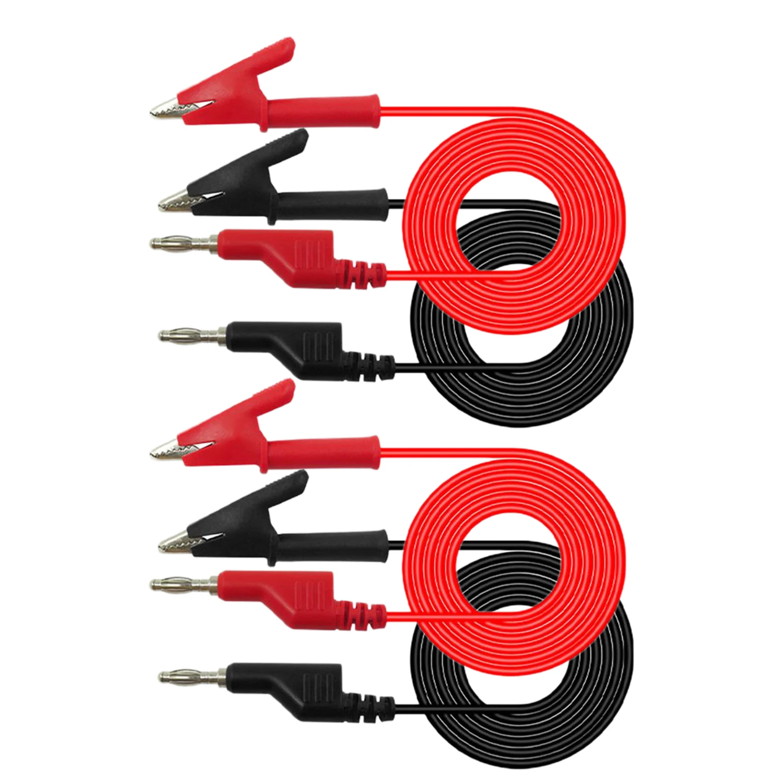 4PCS 4mm Banana Plug To Crocodile Alligator Clip Test Leads 1M Wire Length Cable 1000V 15A Alligator Clip Electric Tool
4PCS 4mm Banana Plug To Crocodile Alligator Clip Test Leads 1M Wire Length Cable 1000V 15A Alligator Clip Electric Tool