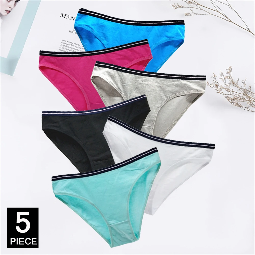 

Women's Panties Cotton Girl Briefs Sexy Lingeries Shorts Underpant Solid Panty Female Intimates 5 pcs/lot