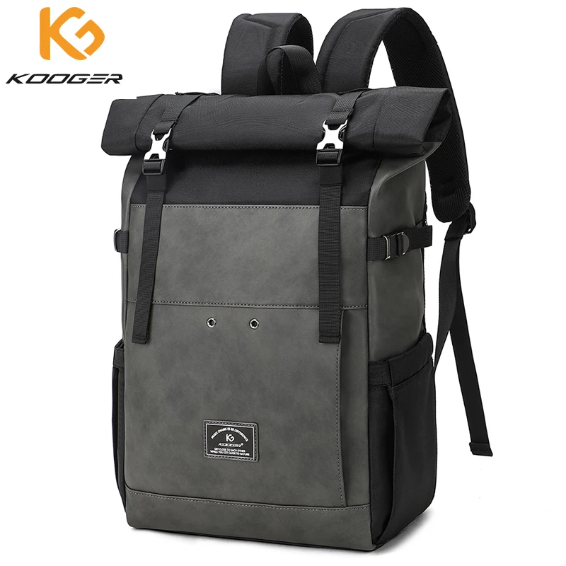 KOOGER Casual Roll Top Laptop Backpack Stylish Schoolbag Large Capacity PU Leather Travel Backpack for Men Women High Quality
KOOGER Casual Roll Top Laptop Backpack Stylish Schoolbag Large Capacity PU Leather Travel Backpack for Men Women High Quality