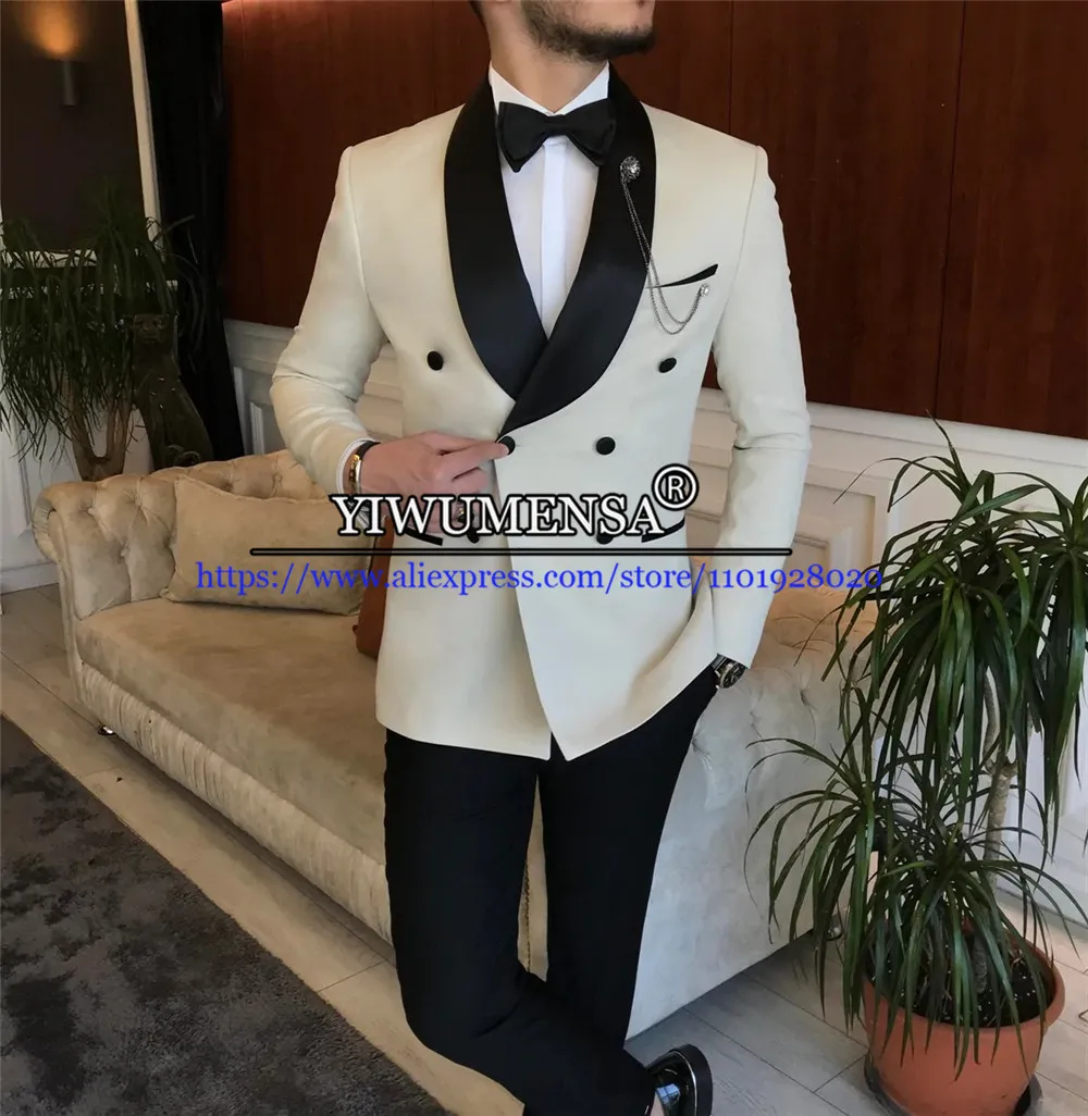 Business Suits Men Slim Fit England Style Double Breasted Black Lapel Jacket+Pants 2 Pieces Grooms Prom Party Blazers Set 2022
Business Suits Men Slim Fit England Style Double Breasted Black Lapel Jacket+Pants 2 Pieces Grooms Prom Party Blazers Set 2022