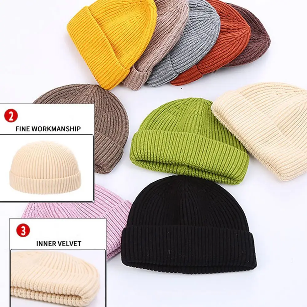 Solid Color Melon Hat Hip Hop Bonnet Hat Men Docker Cap Knitted Brimless Hat Women Skullcap Korean Style Beanie Hats
Solid Color Melon Hat Hip Hop Bonnet Hat Men Docker Cap Knitted Brimless Hat Women Skullcap Korean Style Beanie Hats