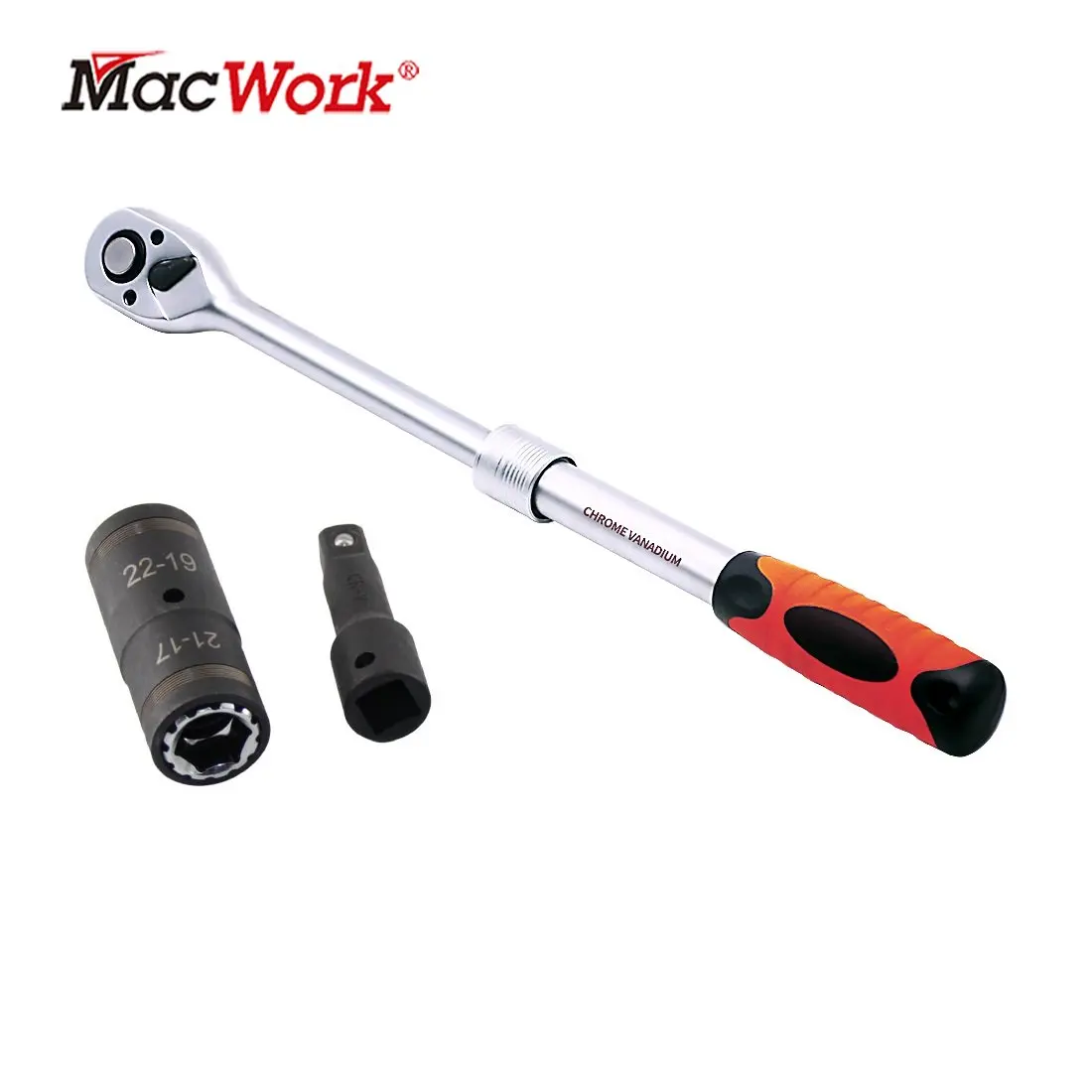 1/2 Inch Drive 72 Teeth CRV Extendable Ratchet Handle and 4-IN-1 Tire Impact Socket Extension Bar
1/2 Inch Drive 72 Teeth CRV Extendable Ratchet Handle and 4-IN-1 Tire Impact Socket Extension Bar