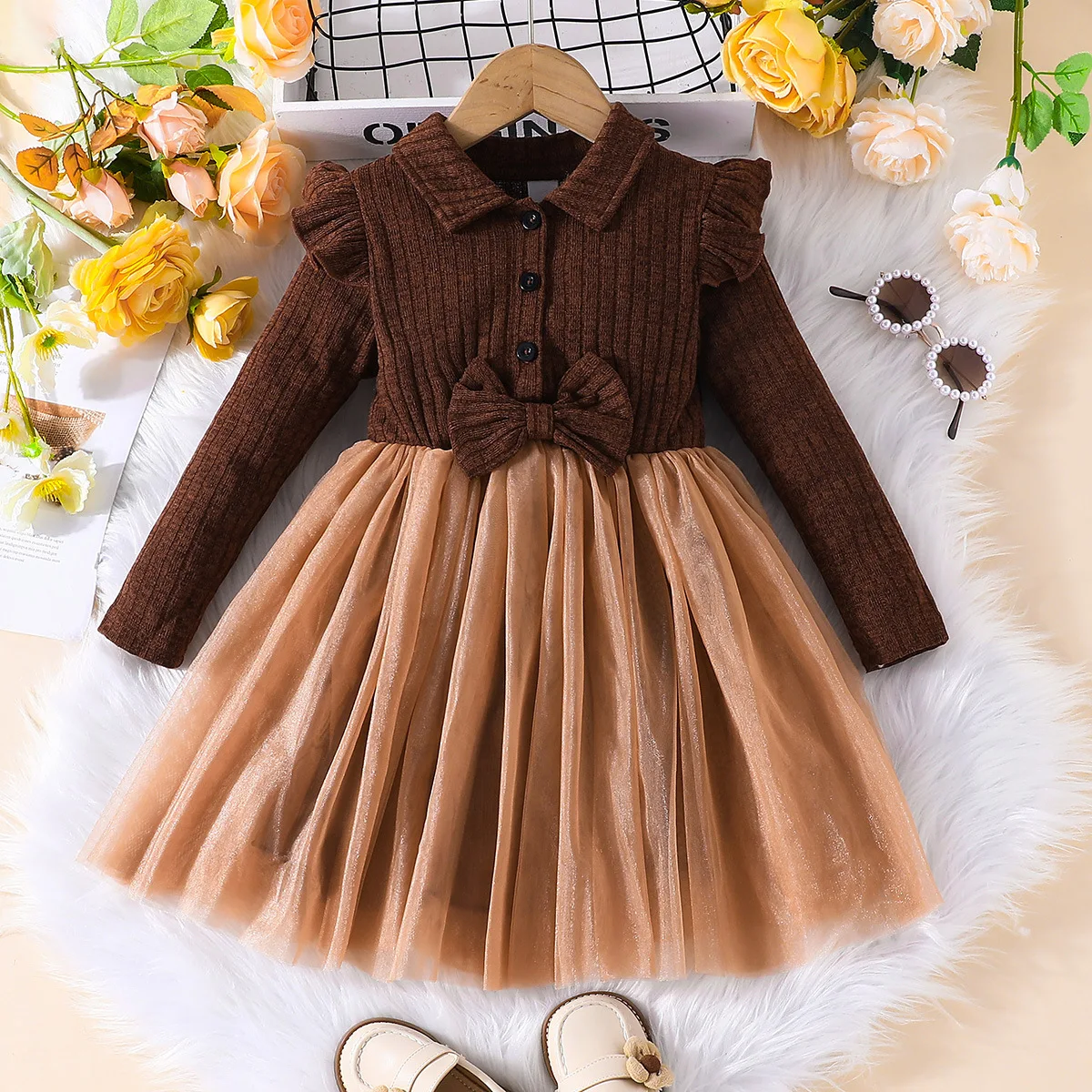 Laura Kors 2023 Winter New Girls Dress Long Sleeve Turn-down Collar Bow Coffee Baby Girls Dress Vestido 18M-7T
Laura Kors 2023 Winter New Girls Dress Long Sleeve Turn-down Collar Bow Coffee Baby Girls Dress Vestido 18M-7T