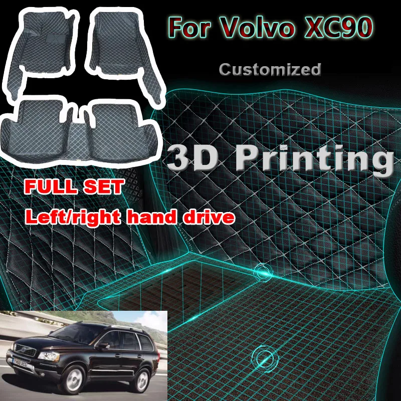 Автомобильный напольный коврик для Volvo XC90 MK1 2002 ~ 2014, 7-местный грязеотталкивающий кожаный коврик, напольные покрытия для автомобилей, автомобильные аксессуары, внутренняя часть 
Автомобильный напольный коврик для Volvo XC90 MK1 2002 ~ 2014, 7-местный грязеотталкивающий кожаный коврик, напольные покрытия для автомобилей, автомобильные аксессуары, внутренняя часть