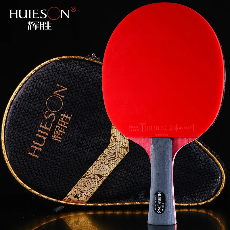 

Профессиональная ракетка для настольного тенниса Huieson, 8 звезд, 7-слойная ракетка из чистого дерева, тренировочная ракетка для пинг-понга со стандартом