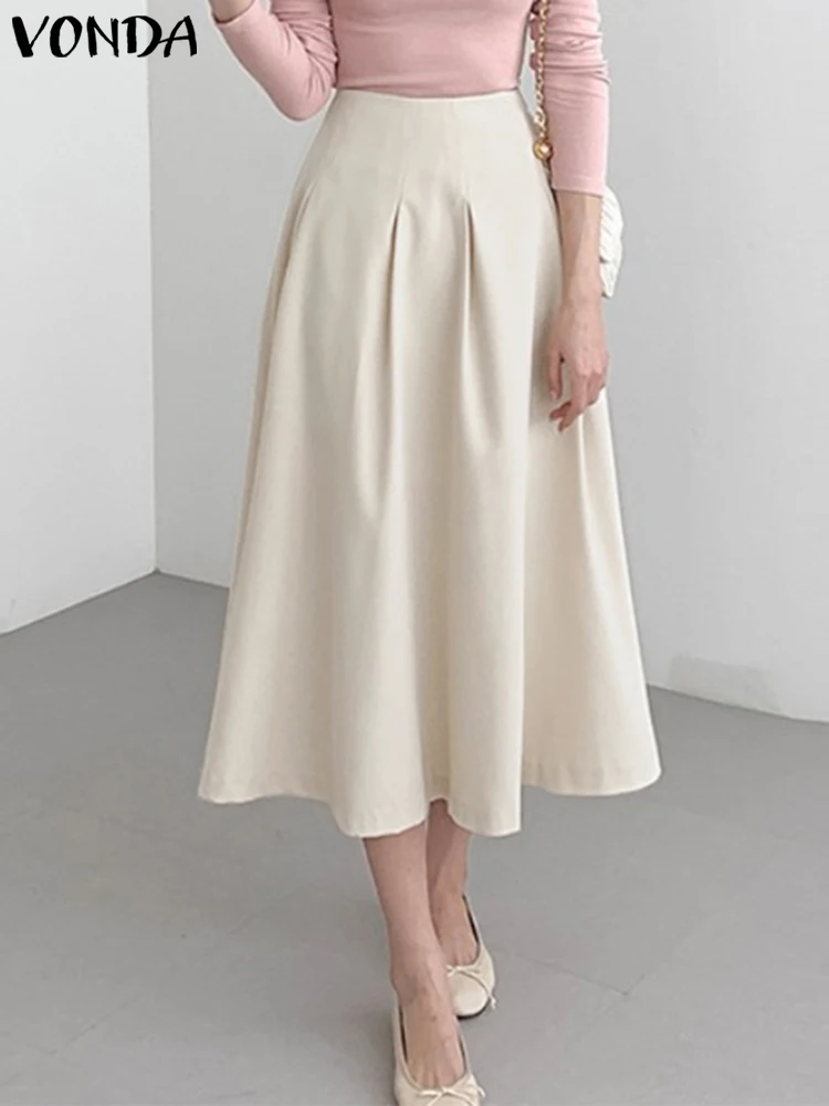 Summer Skirt 2023 VONDA Women Elegant Skirts OL Style Office Casual Solid Color High Waist Pleated Midi Bottoms Streetwear Femme
Summer Skirt 2023 VONDA Women Elegant Skirts OL Style Office Casual Solid Color High Waist Pleated Midi Bottoms Streetwear Femme