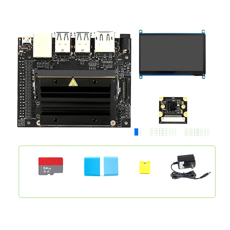 

For Jetson Nano B01 4GB AI Development+7 Inch Display+Camera+64G SD Card+Card Reader+Jumper Cap+Power