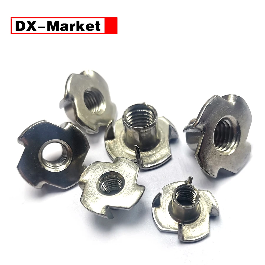 

【DX-Market】M8 Furniture Insert Nut , 304 Stainless Steel Four Prongs T-Nut m5 m6 m8 m10 ,B068