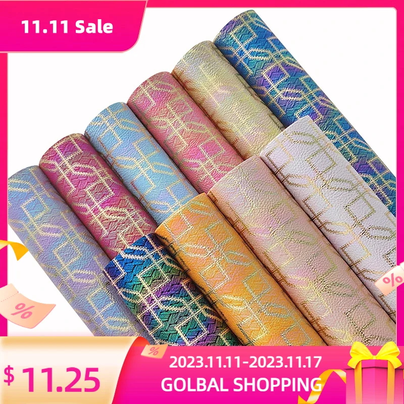 Rainbow Gradient Gilded pattern Faux Leather Sheets Fabric for Sewing Bow Bag Cushion Bookcover Craft DIY Material 46x135cm
Rainbow Gradient Gilded pattern Faux Leather Sheets Fabric for Sewing Bow Bag Cushion Bookcover Craft DIY Material 46x135cm