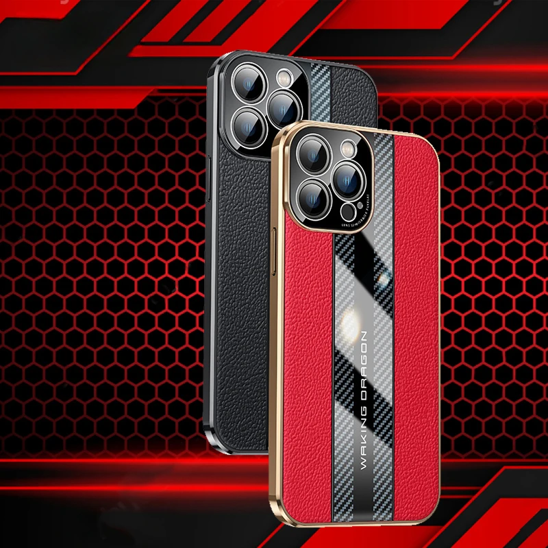 Роскошный чехол для телефона из натуральной кожи для IPhon 14 13 Pro Max 12 Mini с гальваническим покрытием из углеродного волокна и полной защитой
Роскошный чехол для телефона из натуральной кожи для IPhon 14 13 Pro Max 12 Mini с гальваническим покрытием из углеродного волокна и полной защитой