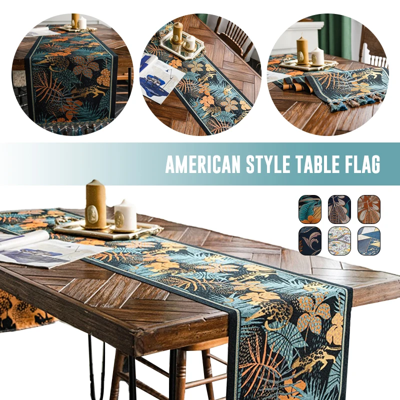 American Vintage Table Runner Tropical Plant Pattern Table Flag with Tassels Coffee Tea Table Bed Flag Tv Cabinet Dust Cover
American Vintage Table Runner Tropical Plant Pattern Table Flag with Tassels Coffee Tea Table Bed Flag Tv Cabinet Dust Cover