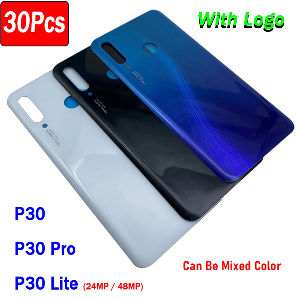 

30Pcs，NEW Replacement For Huawei P30 / P30 Lite / P30 Pro Back Battery Cover Glass Housing Case Parts With Ahesive Sticker