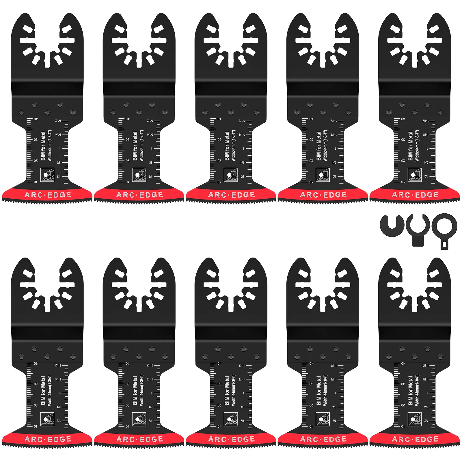 10Pcs Bi-Metal Oscillating Saw Blades Multifunctional Oscillating Multitool Blades with 3 Spacer Adapters Arc Edge Multitool
10Pcs Bi-Metal Oscillating Saw Blades Multifunctional Oscillating Multitool Blades with 3 Spacer Adapters Arc Edge Multitool
