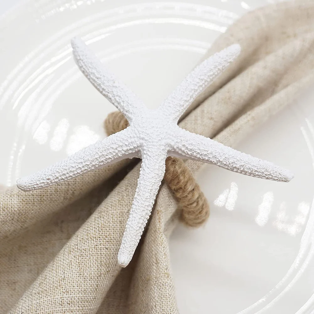 Handmade Starfish Napkin Rings Set of 8, White Faux Sea Star Napkin Ring Holder for Wedding, Party, Dining Tables
Handmade Starfish Napkin Rings Set of 8, White Faux Sea Star Napkin Ring Holder for Wedding, Party, Dining Tables