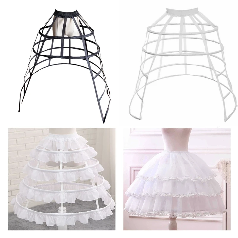 Women 5 Hoop Skirt Petticoat Hollowed Bird Cage Crinolines Underskirt Elastic Waist Bustle
Women 5 Hoop Skirt Petticoat Hollowed Bird Cage Crinolines Underskirt Elastic Waist Bustle