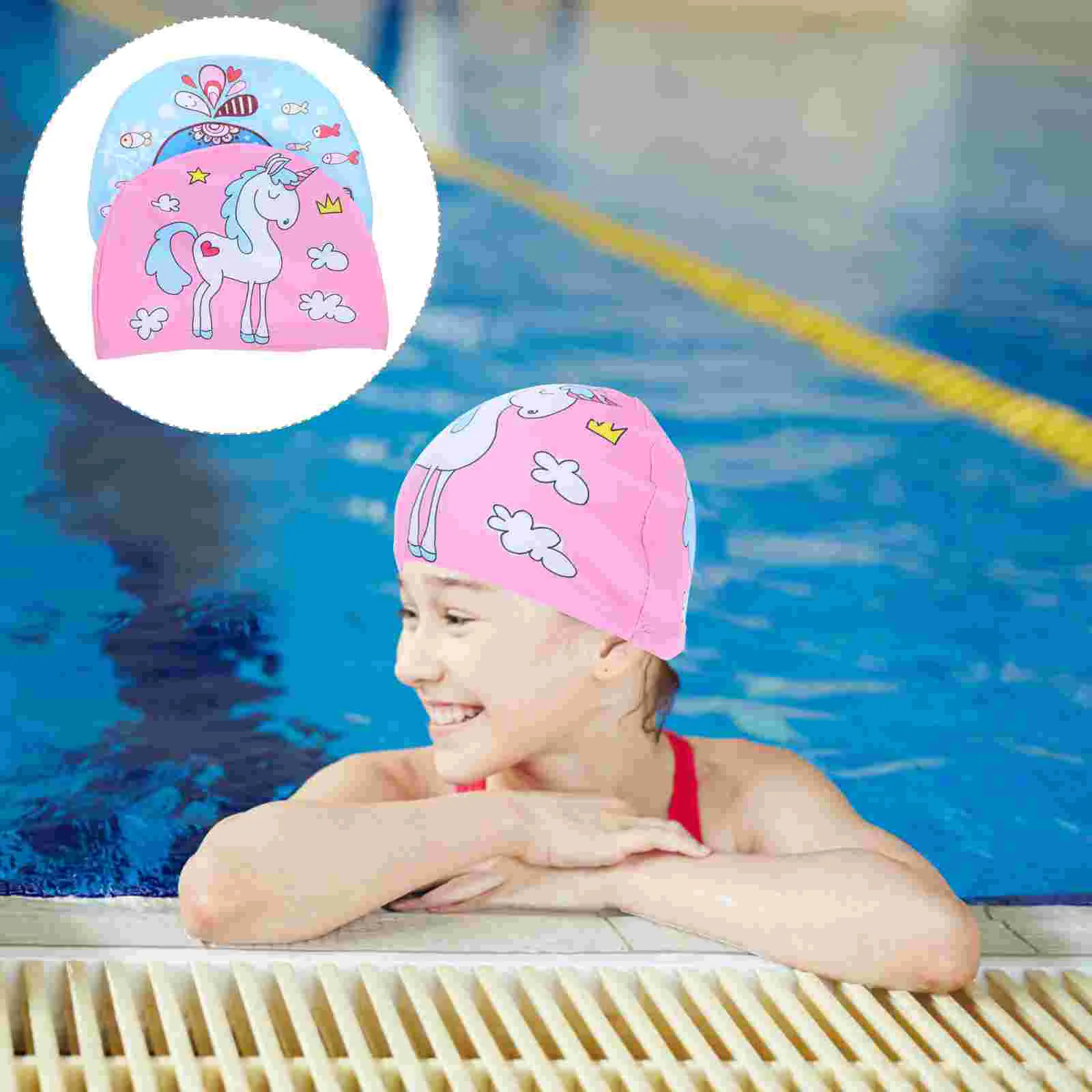 2 Pcs Children's Swimming Cap Caps for Kids Cartoon Hats Protection Polyester Women
2 Pcs Children's Swimming Cap Caps for Kids Cartoon Hats Protection Polyester Women
