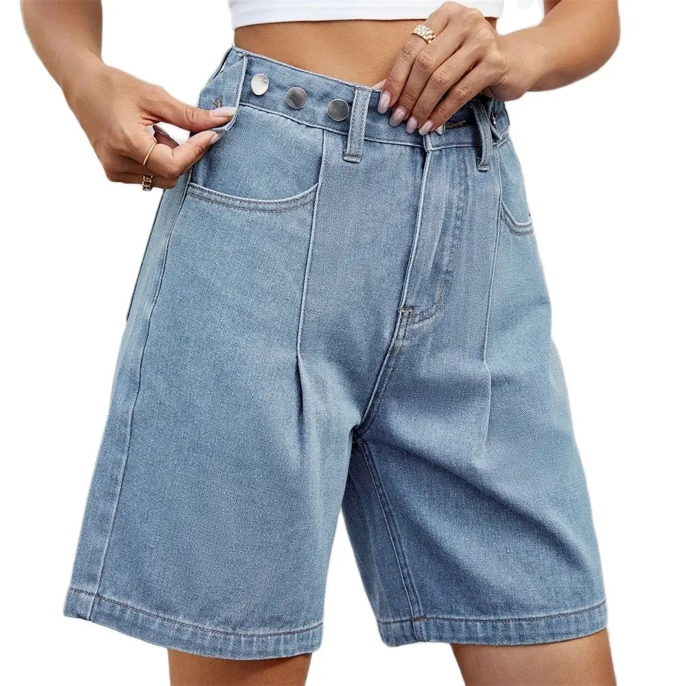 Summer 2024 Fashion Euro-American Style Cowboy Breeches Women Mid Waist Adjustable Washed Denim Cargo Shorts
Summer 2024 Fashion Euro-American Style Cowboy Breeches Women Mid Waist Adjustable Washed Denim Cargo Shorts