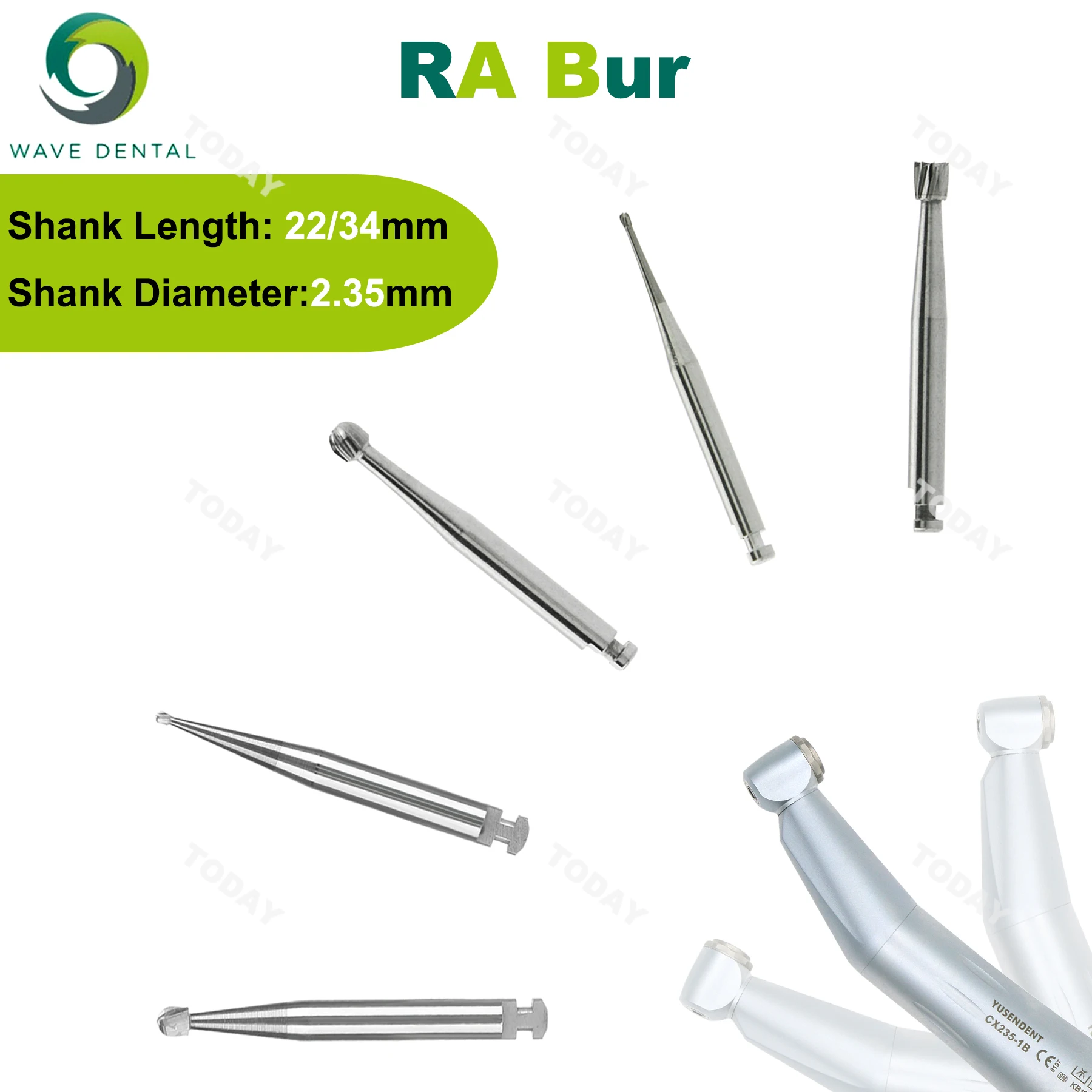 

WAVE Dental Bur Tungsten Carbide Burs Round Head Strawberries For Low Speed Contra Angle Handpiece Dentistry Drill RA Dia.2.35mm