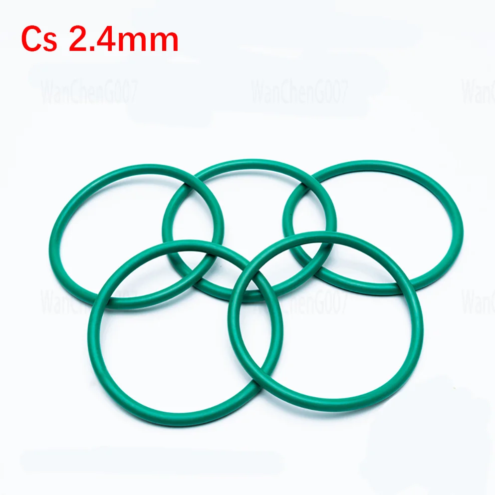 

10Pcs Green FKM O Ring Seal Thickness Oil Gaskets Fuel Washer Fluorine Rubber O-Rings Fluororubber O-Rings Sealing Ring Cs 2.4mm