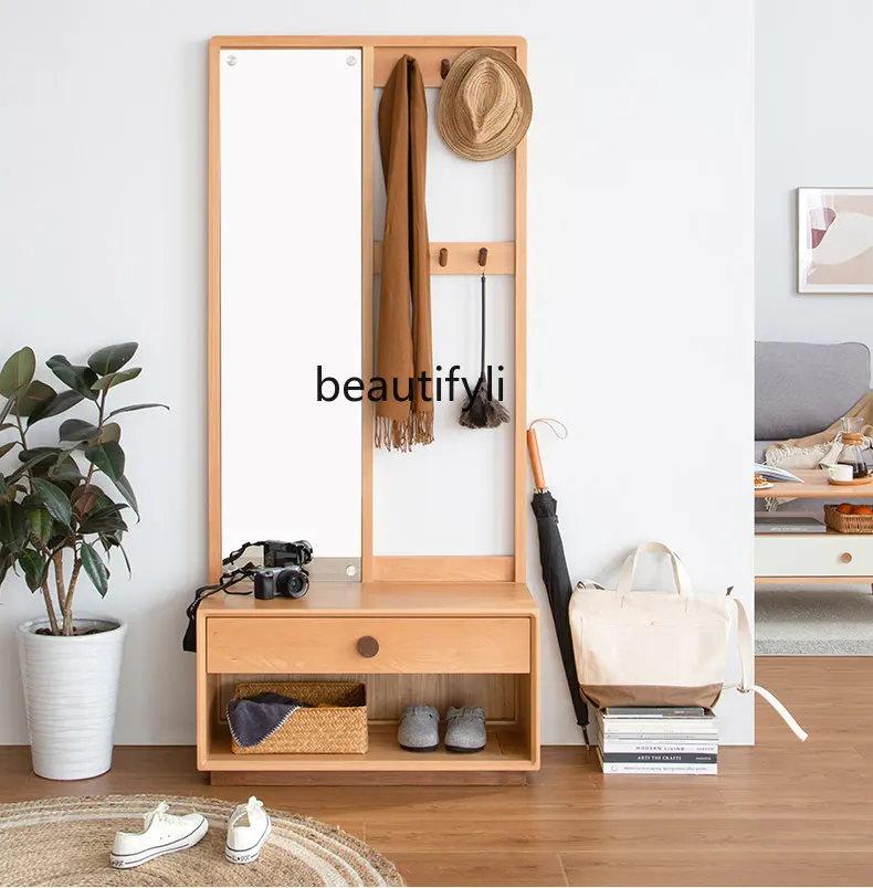 Solid Wood Shoe Changing Stool Footstool Coat Rack Integrated Home Mirror Clothes Rack Shoe Rack
Solid Wood Shoe Changing Stool Footstool Coat Rack Integrated Home Mirror Clothes Rack Shoe Rack