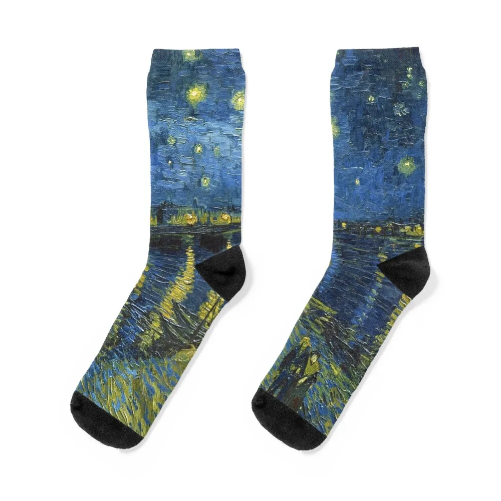 

Starry Night on the Rhone by Vincent van Gogh (Sept. 1888) Socks Novelties New year's Socks For Women Men's