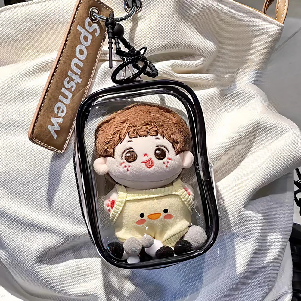 

Thicken Outdoor Bag for Plush Dolls Transparent Dustproof Keychain Square Mystery Box Storage Pouch Mystery Toy Organizer Box