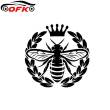 

Original Beautiful Delicate Artistic Insect Crown Honey Bee Vinyl Decal Cool Car Sticker Black/Silver 15.4M*15.1CM