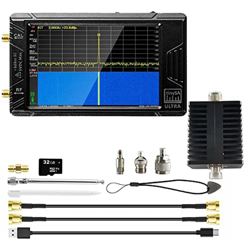 

4-дюймовый анализатор спектра-V0.4.5.1 100 кГц-5,3 ГГц Встроенная батарея 3000 мАч и 32 Гб SD-карта генератор радиосигналов QRP радио