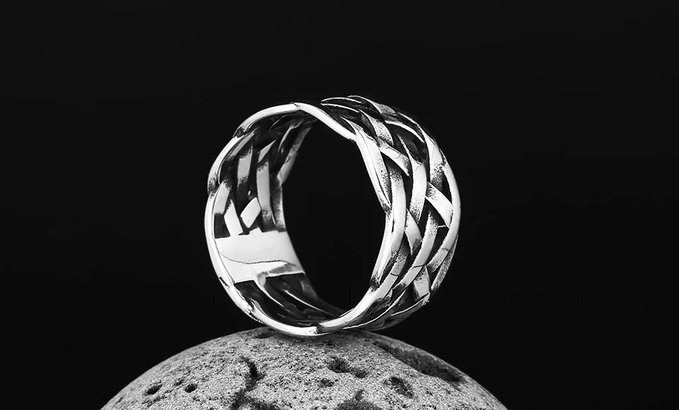 Trendy 316L Stainless Steel Wholesale Price Viking Weave Ring For Man Women Vintage Charm Polished jewelry For Teens Gift Trendy 316L Stainless Steel Wholesale Price Viking Weave Ring For Man Women Vintage Charm Polished jewelry For Teens Gift